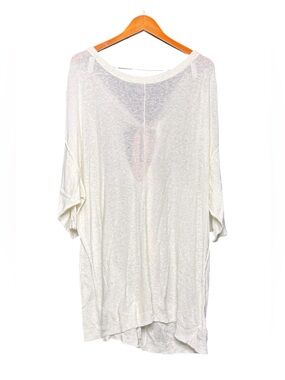 Free People Cashmere Blend Open V-Back Knit Sweater Dress Tunic Ivory L